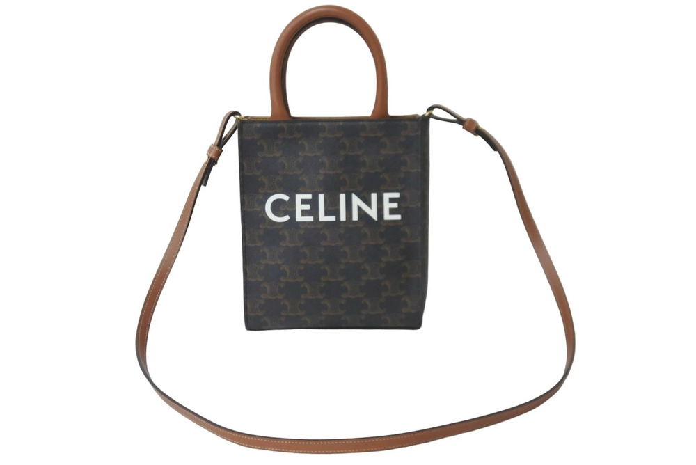 Celine Shoulder Bag Vertical Cabas Triomphe Canvas